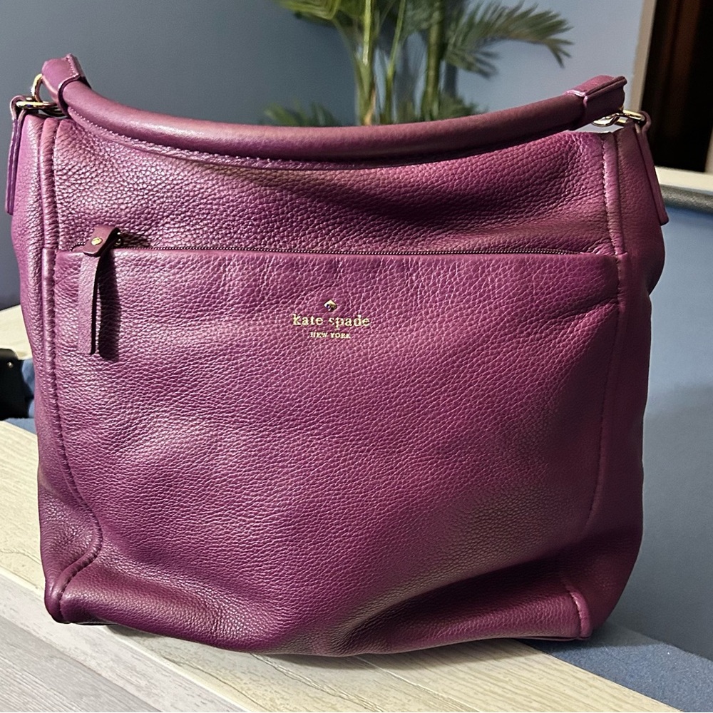 Kate Spade Pebbled Leather Cobble Hill Curtis Crossbody/Shoulder Bag. Moody Plum - Picture 2 of 15